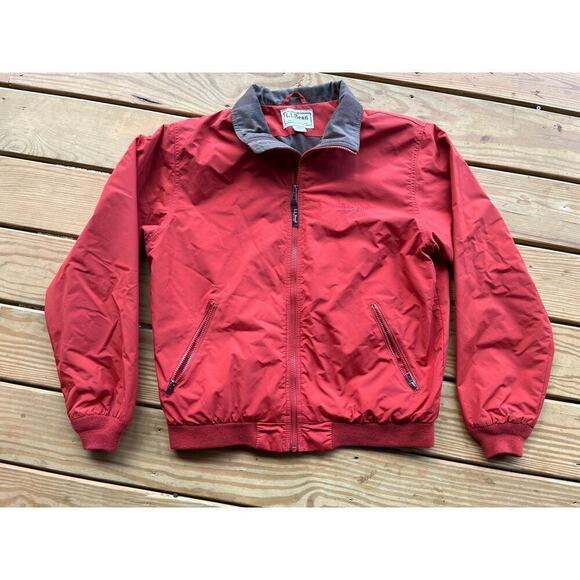 L.L. Bean Men's Warm up Bomber Style Full Zip Jacket.Lined. Burnt Orange. Sz. M - Picture 1 of 8